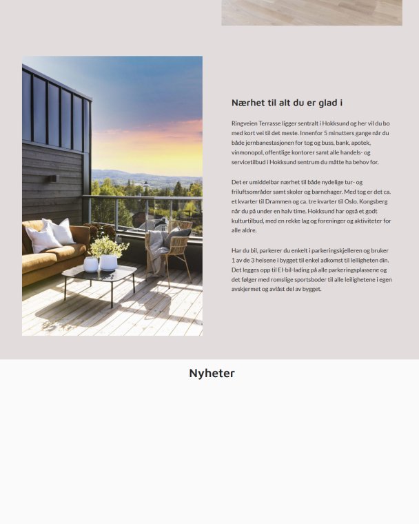 En detaljert 3D-visualisering av et moderne boligkompleks med grønne fellesområder og arkitektoniske elementer.